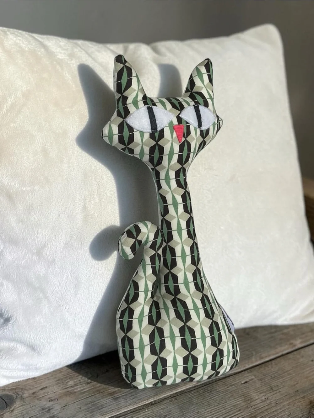 Handmade Geometric Design Atomic Cat Decorative Pillow Plush